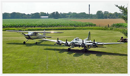 Bally-B-17-Engine-Next-To-Cessna-140-Outside.jpg